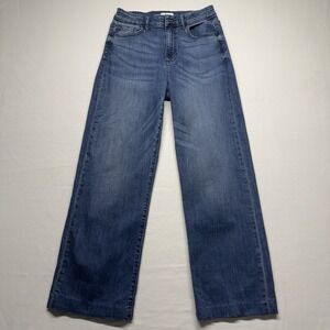 Sneak Peek Wide Leg Jeans Size 25 High Rise Stretch Medium Wash Denim